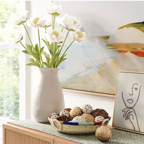 NWT threshold all about Africa woven bowl wicker natural hue multicolored - Picture 3 of 7